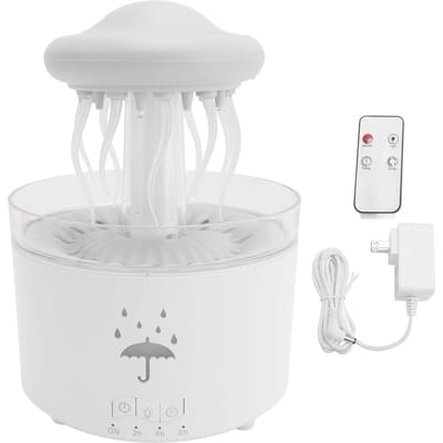 Humidificateur à Gouttes d'Eau Rotatif 300ml Diffuseur d'Huiles Essentielles d'Aromathérapie Silencieux avec Veilleuse 7 Couleurs