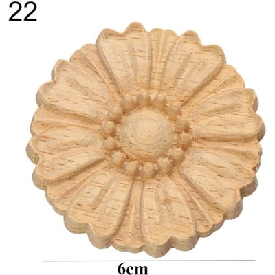 Pièces de meubles uniques en bois floral naturel sculpté sculpture sur bois figurines décoratives en bois artisanat appliques d'angle cadre