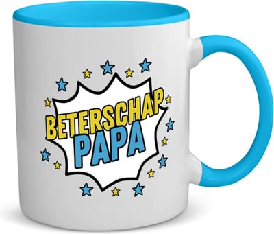 Akyol - beterschap papa koffiemok - theemok - blauw - Beterschap - een papa die ziek is of iets gebroken heeft - cadeau voor zieke vader - ziek - koorts - snel beter worden - cadeau - beterschap cadeau - kado - gift - geschenk - 350 ML inhoud