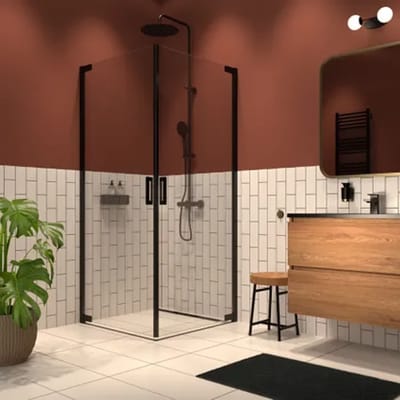 Sealskin - Douche Hoekinstap Inc 90 X 200cm - Zwart Profiel - 8 Mm Helder Glas