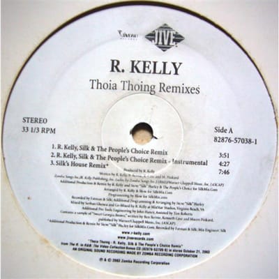 12 inch Record R. KELLY - Thoia Thong (Remixen) 82876570381 Jive 2003 US Dance & Electronica Gebruikt white