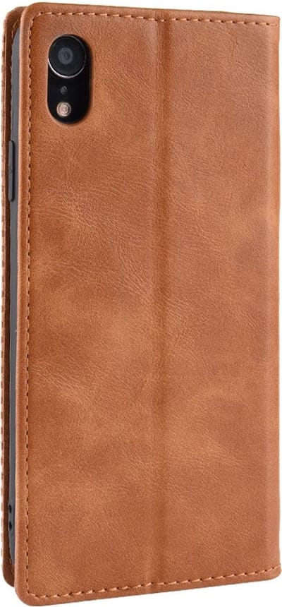 Peachy Vintage kunstleer Wallet Case geschikt voor iPhone XR - Bruin hoesje