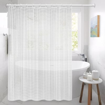200 x 180 cm PEVA Plastic Helder Waterdicht Wasbaar Badgordijn met 12 Haken | PEVA Waterdicht Anti Schimmel Badkamergordijn, Badgordijn Doorzichtig 3D-effect, voor Badkamers, Hotels, Verblijfskamers