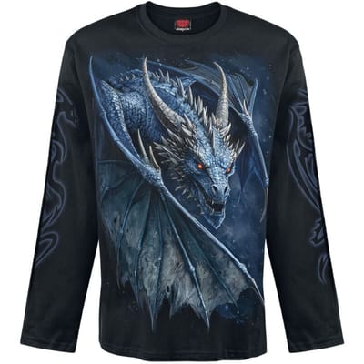 Spiral Shirt met lange mouwen - STORM DRAGON - Longsleeve - M tot XXL - voor Mannen - zwart