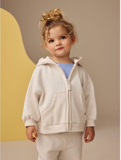 Next - Meisjes - Hoodie met doorlopende rits - Crème