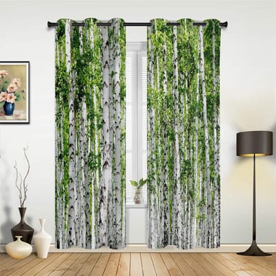 Esdoornbladeren Rood Bos Sterrenhemel Raamgordijnen Huisdecoratie Woonkamergordijnen Kinderkamer Cortinas Voor Keuken Slaapkamer 135W x 60H(cm) x1