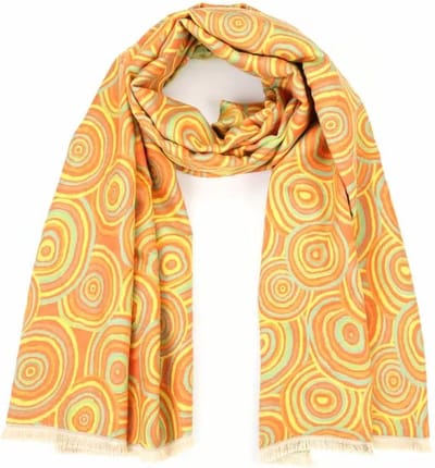 Bijoutheek Sjaal (Fashion) cirkels (80x180cm) Geel