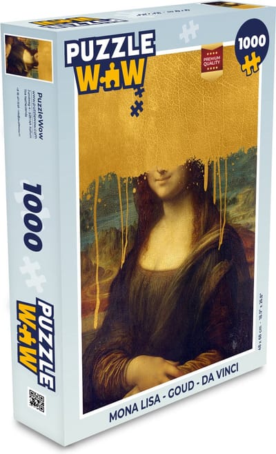 Puzzel Mona Lisa - Goud - Da Vinci - Legpuzzel - Puzzel 1000 stukjes volwassenen