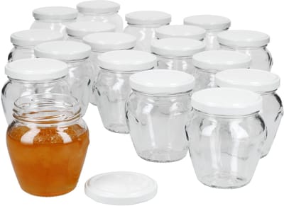 Set van 20 jampotjes Vaso Orcio 212ml + To63 deksel wit