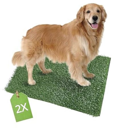 Twee stuks kunstgras hondentoilet voor puppy's - vervangingsgras voor honden 51 x 63 cm
