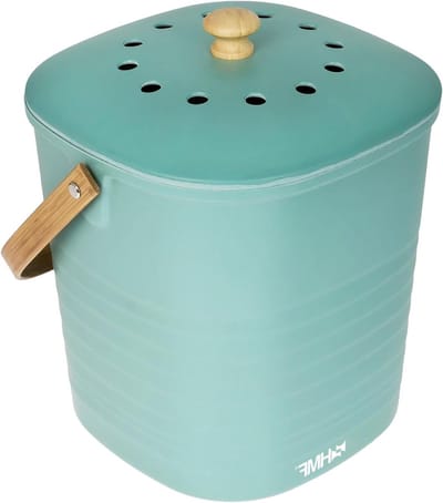 Duurzame Organische Afvalemmer voor de Keuken, Geurvrije Compostbak met Deksel, 6 Liter, Milieuvriendelijk en Handig