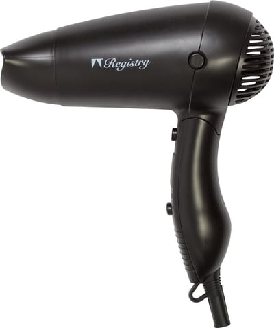 Registry Reisföhn - 1500 Watt - Zwart - 3 Snelheden - Inklapbaar - 1.75 meter snoer