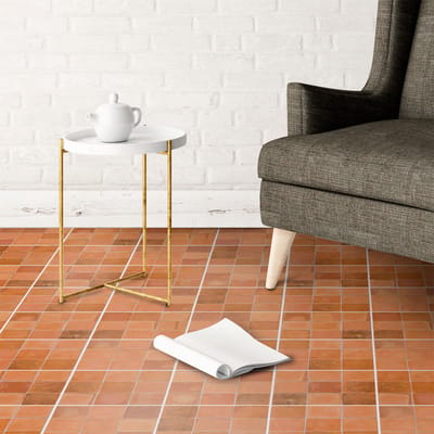 Antislip vloerstickers met beschermlaag - 30 LOZARI Terracotta vloertegelstickers - 100x120cm - 30 stickers 20x20cm