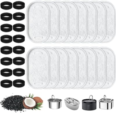 32-delige kattenfonteinfilter met vierdubbele filtratie, actieve koolstoffilters en schuimfilters voor optimale waterkwaliteit