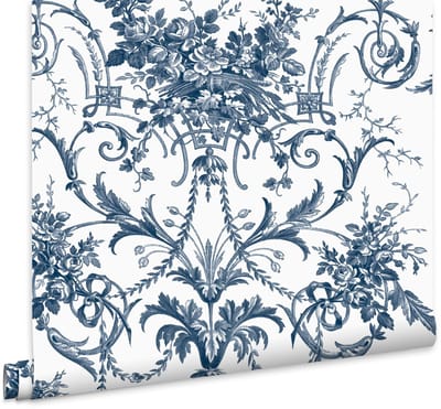 Laura Ashley Tuileries Behang - Bloemen - 10mx52cm - Blauw
