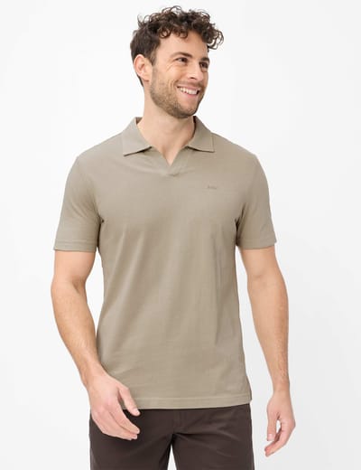 Brax Heren Poloshirt  Style PAZ light khaki Groen Khaki, groen - khaki, maat XS