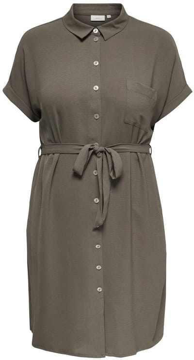 ONLY CARMAKOMA - CARMETTA S/S V-NECK SH DRESS WVN NOOS Dames Jurk