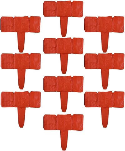 Kunststenen Borderrand - Tuinafscheiding Panelen - Landschap Vormgeven - Graafvrije Installatie - 10 Delige Set - Rood