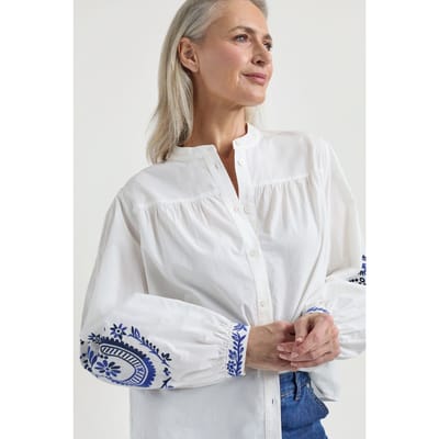 Josephine & Co Joris Blouse Royal Blue Print Größe: 34 | Longsleeves Outlet | Damen | Blau