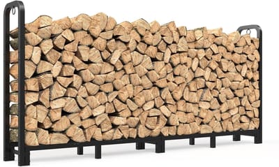 8ft brandhout rek voor buiten en binnen, verstelbaar en zwaar, houtopslag voor open haard, eenvoudig te monteren