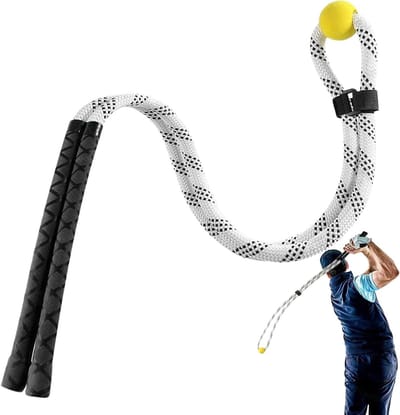 Golfswing Trainer - Trainingshulptouw Golf - Golfvaardigheid Verbeteren - Realistische Swing Simulatie - 97.54 cm - Zwart