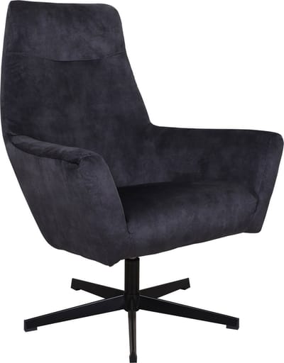 Hapyment Fauteuil Deluxe - Velvet - Voor binnen - Antraciet - Loungestoel met hoofdkussen - Volwassenen - Loungezetel - Modern