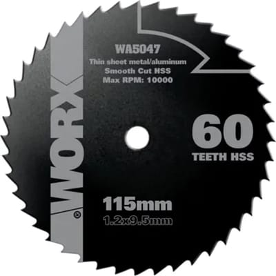 Worx Cirkelzaagblad Universeel Wa5047 - 115mm - 60t - Hss