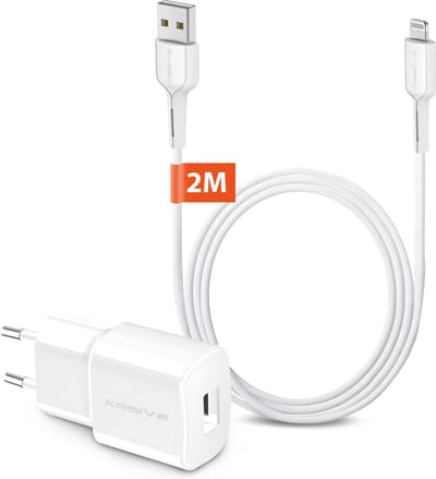 5W USB Power Adapter Set - Geschikt voor USB-A naar Lightning Kabel 2 Meter