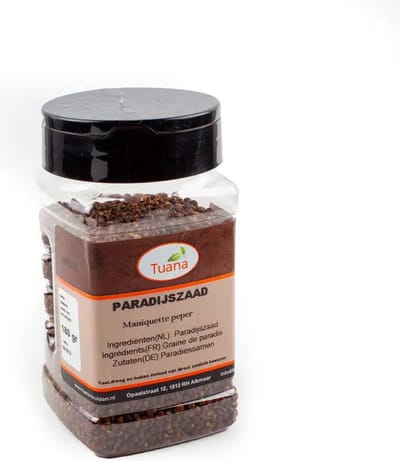 Tuana Kruiden - Paradijszaad Peper - Maniguette Peper - Strooibus 180 Gram - Tuanashop - MP-P-0009