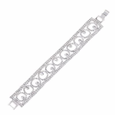 Armband- Alexandra- Strass- Zilverkleurig- 17.5 cm - Charme Bijoux