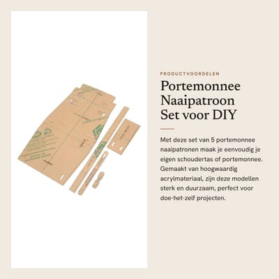 Dailygoods- Portemonnee Set - 5 Stuks - Acrylmateriaal - Lichtgewicht - Doe-het-zelf - Beschermfolie - Sterk en Robuust - Taspatroon