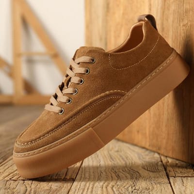 Heren Sneakers Lente Koreaanse Versie Tide Lage Top Leer Casual Schoenen Retro Sport Ademend Nieuwe Casual Leren Schoenen 44