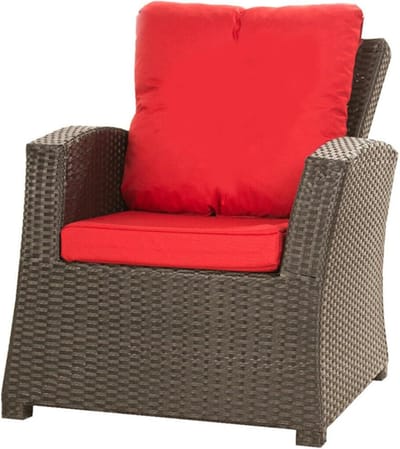 Rotanmeubelkussens - Tuinkussens Stoelkussens - Buiten Zitten - Set van 4 - 52x56x7 cm - Rood
