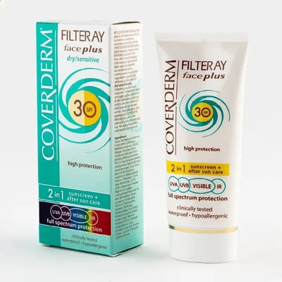Coverderm Filteray Face Plus Droge Gevoelige Huid SPF 30 / 2 in 1 zonnecrème voor de droge en gevoelige huid SPF 30 50 ml