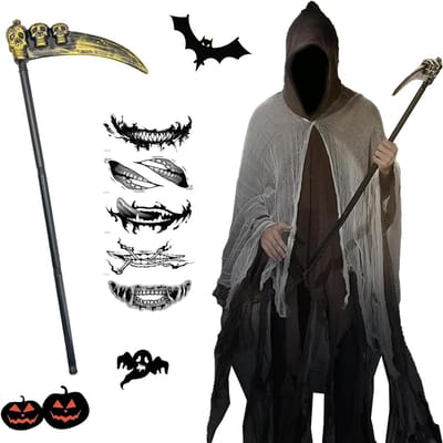 Griezelig Grim Reaper kostuum voor heren - Perfect voor Halloween feesten en verkleedpartijen