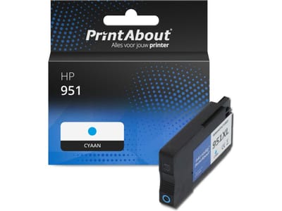 PrintAbout huismerk Inktcartridge 951 (CN050AE) Cyaan Geschikt voor HP