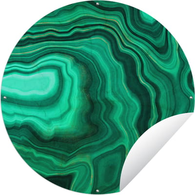 Tuincirkel Geode - Groen - Agaat - Stenen - 60x60 cm - Ronde Tuinposter - Buiten