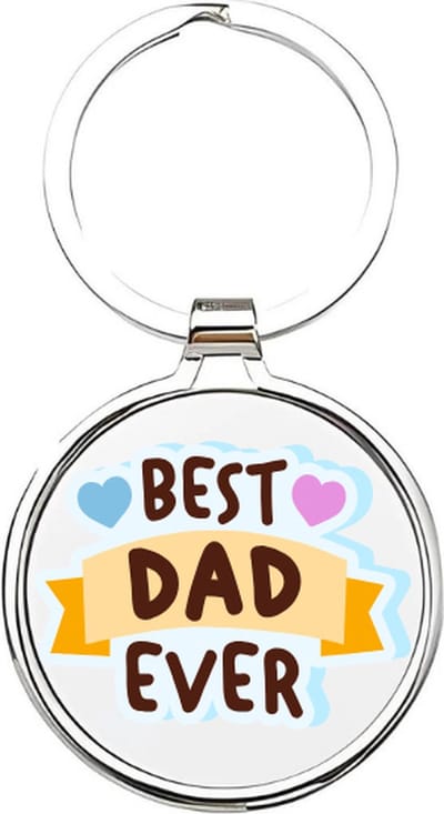 Akyol - Best dad ever Sleutelhanger - papa - Vaders - Vader sleutelhanger - Papa sleutelhanger - Sleutelhanger papa - Familie sleutelhanger - Vaderdag cadeautje - Papa cadeau - Dad - stiefvader - schoonvader - 4 x 7,5 CM