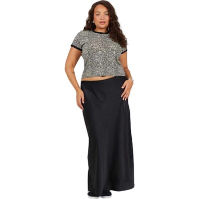 Brave Soul Dames/Dames Luipaardprint Cropped Plus T-shirt (Luipaard/Zwart)