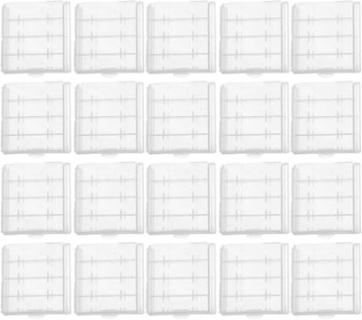 Batterij Organizer - Opbergdoos Batterijen - Batterijen Beheren - Transparant Plastic - 6 x 6 x 1.5 cm - Transparant