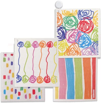Famanu – Zweedse vaatdoeken | theedoeken - Chalk 4-pack | Herbruikbare papieren handdoeken | Herbruikbare vaatdoeken | Vaatdoeken voor in de keuken