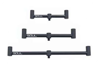 Soul Aluminium Buzzerbar - verstelbare 2 Rod hengelsteun voor banksticks 20 cm