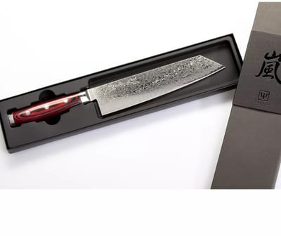 Yaxell Super Gou Kiritsuke Koksmes 20 cm – 161 Lagen Damaststaal – SG2 Staal – 63 HRC – Canvas-Micarta Heft