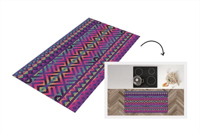 Keukenloper - Loper keuken - Breien - Patronen - Regenboog - 120x60 cm - Keukenloper vinyl