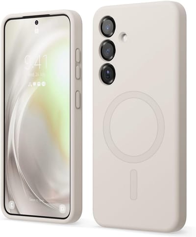 Stravo Hoesje Geschikt voor Samsung Galaxy S24 – Siliconen Cover Hoes met MagSafe – Slank & Lichtgewicht – Schokbestendig – Anti-Fingerprint – Siliconen Case voor Samsung Galaxy S24 - Starlight