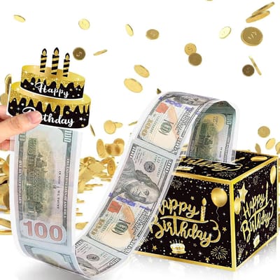 Popup Explosion Gift Box - DIY Geld Cadeau Ideeën - Grappige Gelddoos - Gelddoos met 30 Transparante Tassen - Trek Verrassing - Cadeaubox voor Mannen en Vrouwen - Verjaardagscadeaus