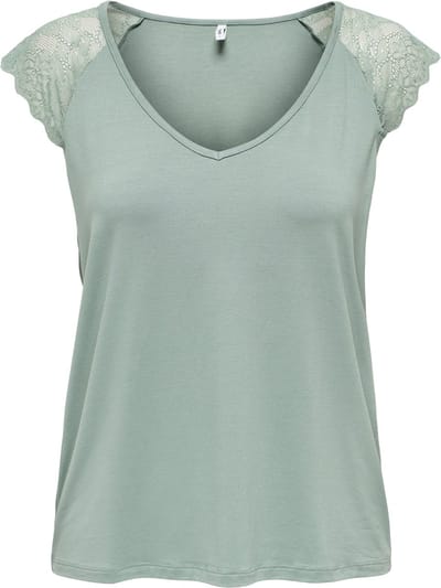 ONLY - ONLPETRA S/S LACE MIX TOP JRS - Dames - Blouses