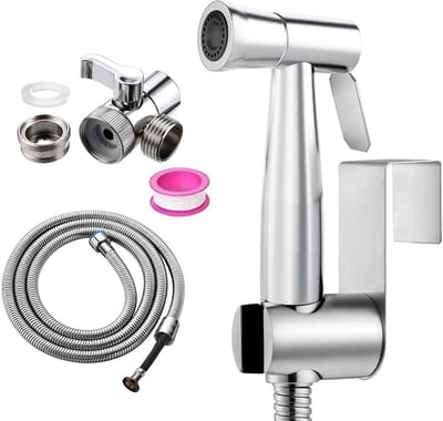 Roestvrijstalen handdouche voor bidet, toiletsproeier met kraandispenser, slang en wandhouder voor optimale hygiëne en comfort
