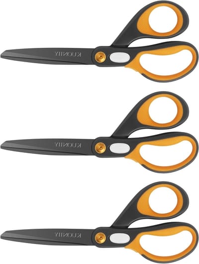 Ultra scherpe 20 cm scharen met titanium coating, comfortabele handgrepen en multifunctioneel gebruik - set van 3