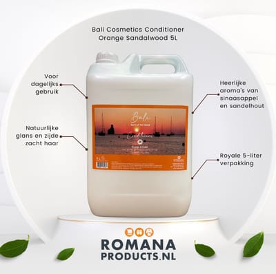Romana Products Bali Cosmetics Conditioner - Verzorgende Haarverzachter - Orange-Sandalwood 5L